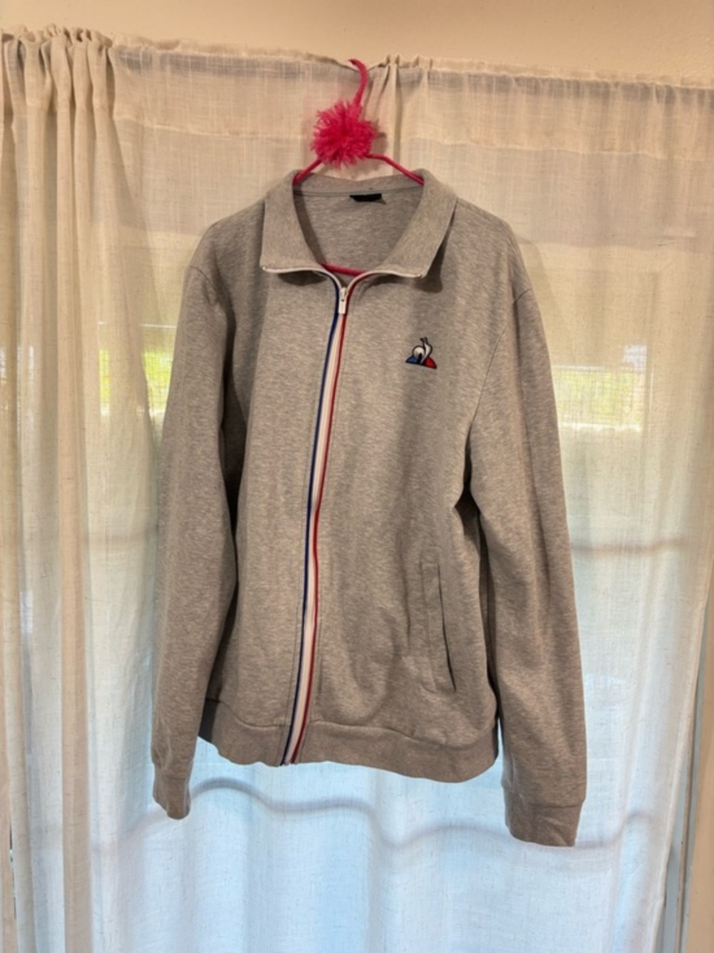 Le Coq Sportif Light Gray Track zip up Jacket size XL
